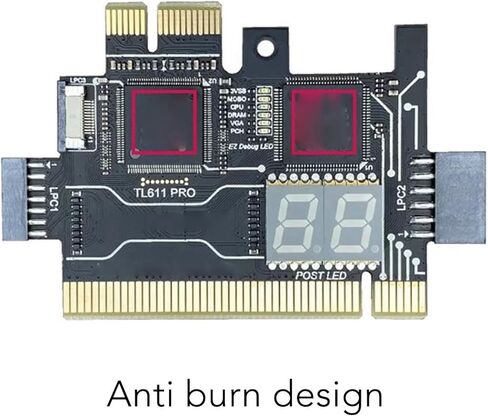 ViaGasaFamido TL611 Pro Mainboard Analyzer Diagnostic Card PCI Motherboard Tester Debug Card Laptop EC DEBUG Adapter Card for PCI E LPC in Saudi Arabia