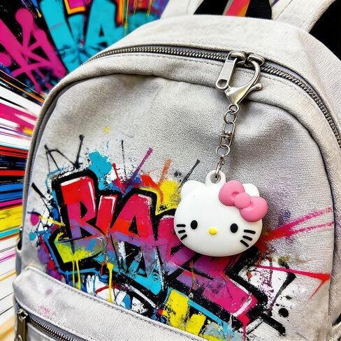 Anime Cat Silicone Protective Cover Compatible with Apple AirTag Cute Character Case Key for Bag Charm Keychain Pet (Pink) in Saudi Arabia
