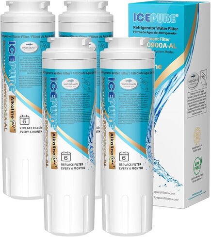 استبدال فلتر مياه الثلاجة ICEPURE UKF8001 لـ EveryDrop EDR4RXD1، مرشح دوامة 4، Maytag UKF8001AAXX-200، UKF8001P، 4396395، 469006، Puriclean II، FMM-2، WF295، RFC0900A، RWF0900A 4PACK in Saudi Arabia