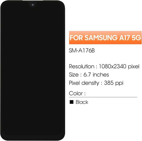 بديل شاشة OLED لهاتف Samsung Galaxy A17 5G لشاشة Samsung A17 4G/5G LCD A175F A175M SM-A176B، SM-A176B/DS جزء إصلاح مجموعة شاشة LCD تعمل باللمس مع إطار in Saudi Arabia