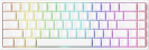 لوحة مفاتيح MONSGEEK FUN68 Rapid Trigger للألعاب 8k SP HE ثلاثية الوضع 65% لوحة مفاتيح بيضاء، مفتاح مغناطيسي وهج in Saudi Arabia