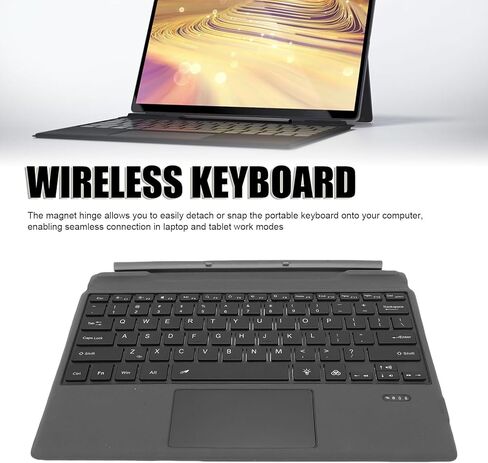 FOSA Detachable Bluetooth Keyboard for Latitude 7320 7200 7210 - Backlit, Splash Proof, Portable Travel Keyboard with Magnetic & Glass Touchpad in Kuwait