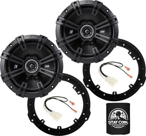 KICKER Speakers 6.5 inch for Ford Edge 2015-2023 Upgrade Kit - Pair of DS Series with Adapters and Harness, Coaxial 6 1/2 Car Audio Front or Rear Door Speaker DSC650, 43DSC6504 in Saudi Arabia