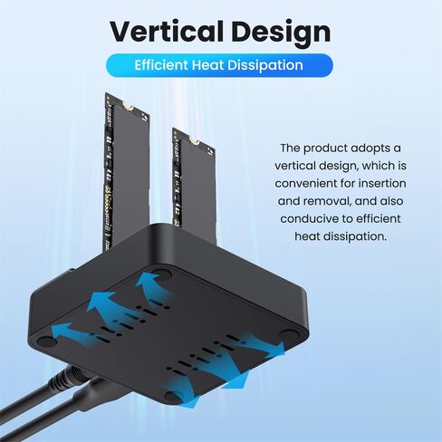 NFHK Dual-Bay Cloner 20Gbps NVME M.2 NGFF M-Key to USB-C One-Click Offline Clone Backup Enclosure Hyper Vertical Duplicator in Saudi Arabia