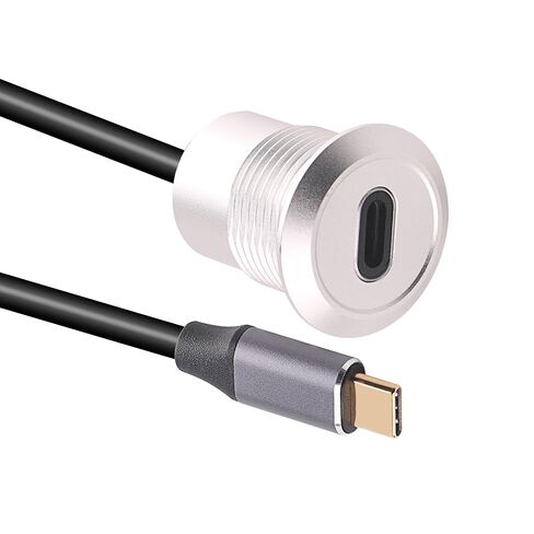 USB USBC نوع C Typec أنثى إلى أنثى F-F لوحة جبل تمديد محول معدني مستدير in Saudi Arabia