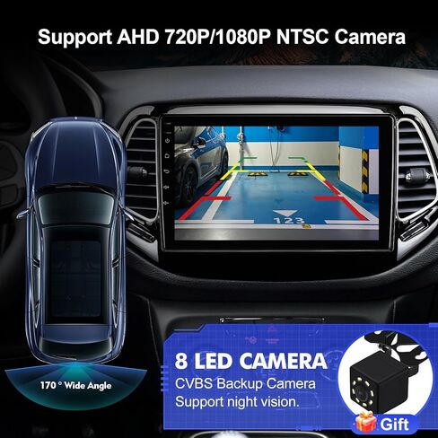 راديو سيارة Android 14 لـ 2+64G Jeep Compass/Patriot 2017-2019 10.1 بوصة 1280*720 شاشة لمس ستيريو للسيارة مع Carplay Android Auto Backup Camera Mirror Link GPS Navigation WiFi 6 Bluetooth 5.4 FM SWC in Kuwait