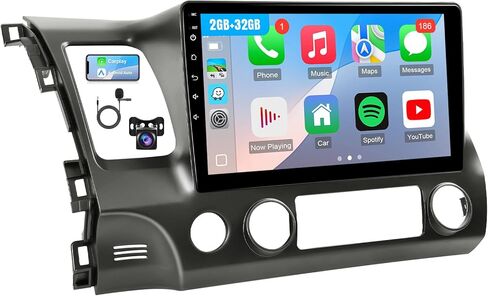Leadfan Car Radio for Honda Civic 2006 2007 2008 2009 2010 2011 with Wireless Carplay Android Auto, GPS Navigation SWC FM Bluetooth Backup Camera (10.1IN, Not Support Airbag,2+32G) in Saudi Arabia
