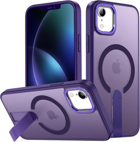 حافظة لهاتف iPhone XR متوافقة مع Magsafe، حامل مدمج غير مرئي [حماية من السقوط العسكري] غطاء حماية نحيف مغناطيسي قوي مضاد للصدمات لهاتف iPhone XR 6.1 (أزرق) in Saudi Arabia