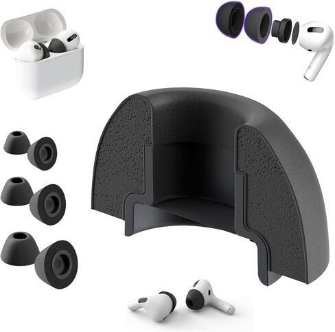 أطراف أذن بديلة من إسفنج الذاكرة AirFoams Pro Ultra V5.0 لأجهزة AirPods Pro 1 و2 - لون أسود، ناعمة، آمنة ومريحة، إلغاء الضوضاء، صوت أفضل، استبدال مدى الحياة (3 أزواج - S/M/L) in Kuwait