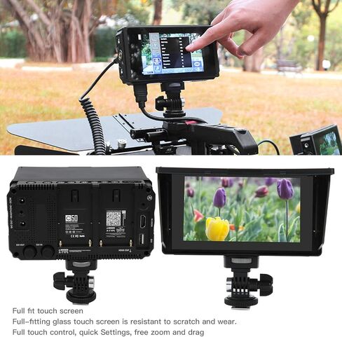 Acouto 5-Inch IPS Touchscreen Camera with 2000 Nits Brightness, Dual Battery Slots, and Versatile Mounting Options for Filmmaking in Saudi Arabia