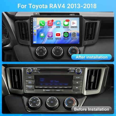 راديو سيارة Leadfan Android لسيارة Toyota RAV4 2013 2014 2015 2016 2017 2018 مع CarPlay Android Auto، شاشة لمس IPS 10.1 بوصة لسيارة RAV4 مع نظام ملاحة GPS بلوتوث WiFi SWC 2+32G in Kuwait