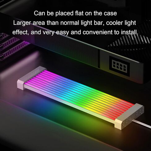 مجموعة غطاء كابل تمديد PSU، مجموعة شريط LED مضيء لكابلات وحدة معالجة الرسومات واللوحة الأم للكمبيوتر الشخصي، 5 فولت 3 دبوس ARGB مزامنة، كابل سيليكون قابل للانحناء لإمداد طاقة بطاقة الرسومات للوحة الأم للكمبيوتر الشخصي in Kuwait