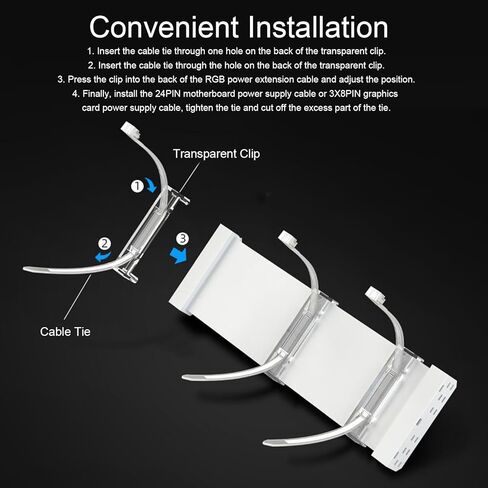 مجموعة غطاء كابل تمديد PSU، مجموعة شريط LED مضيء لكابلات وحدة معالجة الرسومات واللوحة الأم للكمبيوتر الشخصي، 5 فولت 3 دبوس ARGB مزامنة، كابل سيليكون قابل للانحناء لإمداد طاقة بطاقة الرسومات للوحة الأم للكمبيوتر الشخصي in Kuwait
