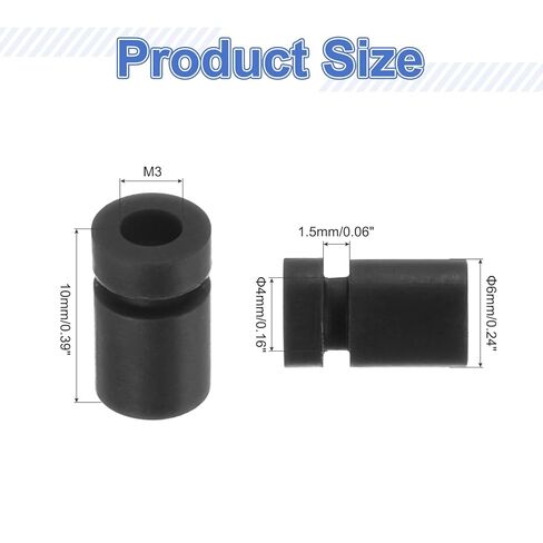 MECCANIXITY RC Anti Vibration Rubber Balls for RC F4 F7 Flight Controller RC Drone Accessories M3x10mm(Black), Pack of 20 in Saudi Arabia