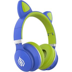 Stereo Gaming Headset with Mic for Pc Mobile Phone Sound Cat Ear Headphones Lightweight Self-Adjusting Over Ear Office Headphones - Blue Green 150X100X50Mm/Blue Green/150 * 100 * 50Mm in Saudi Arabia
