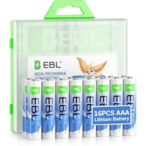 بطاريات ليثيوم EBL AAA 16 حزمة، بطارية 1200 مللي أمبير غير قابلة لإعادة الشحن عالية الأداء 1.5 فولت ثلاثية A للأجهزة عالية التقنية in Kuwait