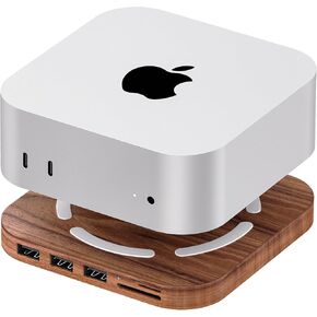 2024 Mac mini Dock، محور Mac mini M4 مع 3X USB 2.0، قارئات بطاقات SD/TF 3.0، ملحقات محطة إرساء M4/M4 Pro لنقل البيانات بسرعة 480 ميجا بت في الثانية، مادة خشب الجوز-H20 in Kuwait