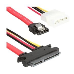 كابل بيانات SATA Female Combo 7+15 Pin والطاقة إلى SATA 7Pin+4 Pin Molex Serial ATA كابل الرصاص محول الطاقة 30 سم 50 سم جديد 2026 عالي لمكونات إلكترونية موثوقة ودقة وأداء مستقر in Kuwait