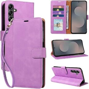 محفظة حافظة لهاتف Samsung Galaxy S25 FE، حجب RFID، 4 فتحات للبطاقات، جلد PU ناعم، غطاء هاتف S25 FE، حزام معصم، حماية ضد الصدمات، حامل، حافظات قابلة للطي (أخضر) in Kuwait