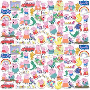 مجموعة متنوعة من الملصقات الفاخرة الكبيرة من الفينيل من Peppa Pig New Family 50 قطعة - ملصقات مقطوعة بالقالب لأجهزة الكمبيوتر المحمول، وزجاجة مياه، وسجل القصاصات، والكمبيوتر اللوحي، داخلي/خارجي in Kuwait