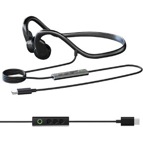 Wired Bone Conduction Headphones with Type-C,Open Ear Sports Earphones,IPX4 Sweatproof Earphones with Mic for Cycling and Workouts in Saudi Arabia