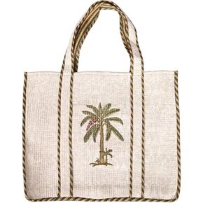 Klavate Women Handblock خفيفة الوزن حقيبة سفر حقيبة كتف القطن كيس لتسوق البقالة وحقيبة الشاطئ لها هدية لها in Kuwait