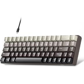 MageGee Portable 60% Mechanical Gaming Keyboard, Red Switch, PBT Pudding Keycaps RGB Backlit Compact 68 Keys Mini Wired Office Keyboard for Windows Laptop PC - White in Saudi Arabia