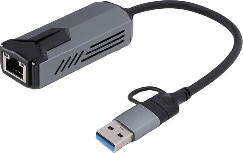 VBESTLIFE 5G USB 3.0 Ethernet Adapter, 2 in 1 USB A Type C to 5Gbps Network Card RJ45 LAN Converter for PC Laptop in Saudi Arabia