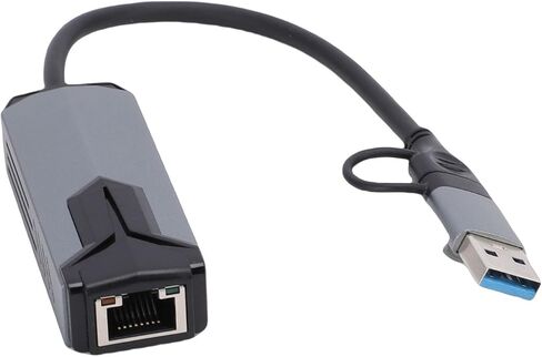 VBESTLIFE 5G USB 3.0 Ethernet Adapter, 2 in 1 USB A Type C to 5Gbps Network Card RJ45 LAN Converter for PC Laptop in Saudi Arabia