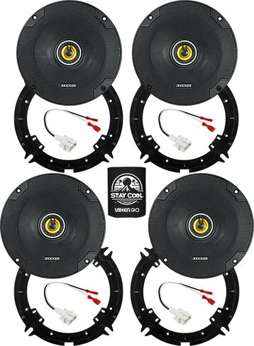 KICKER Speakers 6.75 inch for Kia Sportage 2017-2022 Upgrade Kit - 4 Pack of CS Series with Adapters and Harness, Coaxial 6 3/4 Car Audio Front and Rear Door Speaker CSC674, 46CSC674 in Saudi Arabia
