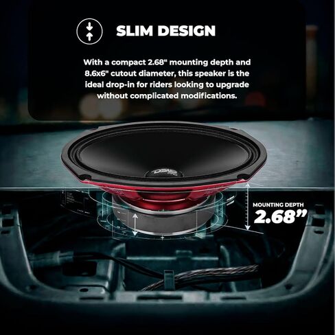 DS18 PRO-SM69.4 مكبر صوت متوسط ​​المدى 6 × 9 بوصة - 500 وات بحد أقصى 250 وات RMS 4 أوم مكبر صوت مقاوم للماء للسيارة والدراجات النارية وATV وUTV وأنظمة الصوت للطرق الوعرة الرياضية - فردي in Kuwait