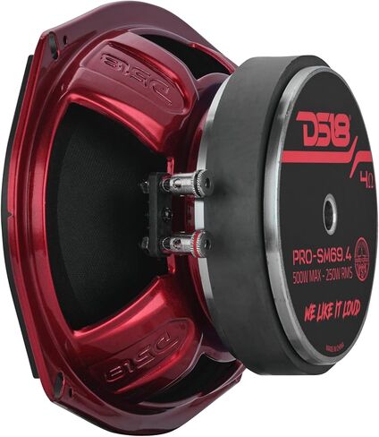 DS18 PRO-SM69.4 مكبر صوت متوسط ​​المدى 6 × 9 بوصة - 500 وات بحد أقصى 250 وات RMS 4 أوم مكبر صوت مقاوم للماء للسيارة والدراجات النارية وATV وUTV وأنظمة الصوت للطرق الوعرة الرياضية - فردي in Kuwait