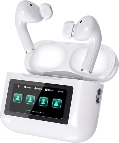 Wireless Earbuds, Blue-tooth Headphones with Smart Touch Screen Case, ANC Noise Canceling Earbuds with 48Hrs Playtime,Waterproof Sports Blue-tooth Headphones for iPhone 17/16/15/14/iPad/Android/Laptop in Kuwait