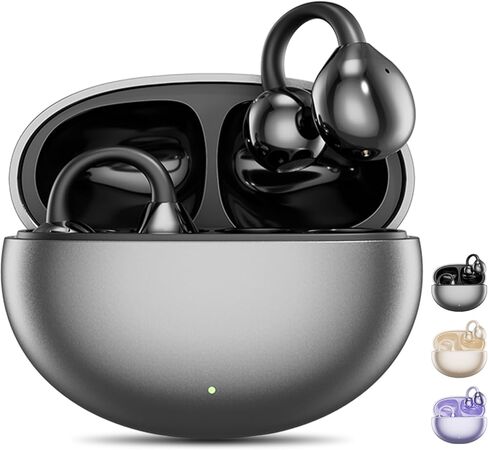 مشبك على سماعات الأذن، سماعات أذن مفتوحة لاسلكية بلوتوث 5.4، سماعات أذن مفتوحة خفيفة الوزن مع ميكروفون بطارية 58 ساعة، مقاومة للماء، للرياضة والجري والأذنين الصغيرة ومرتدي النظارات، والتدريبات in Kuwait