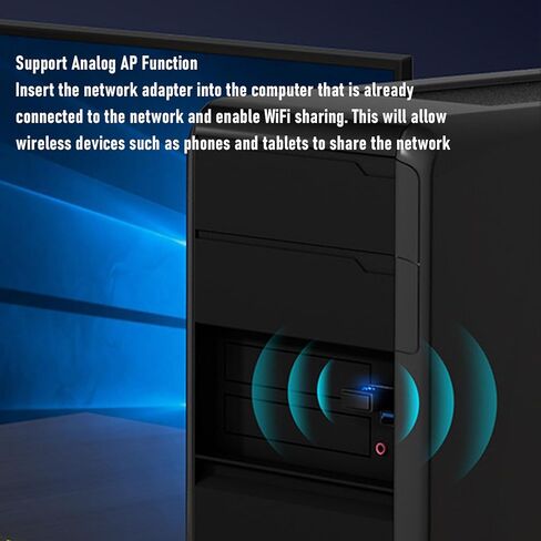 محول Yunseity WiFi 6 USB، محول شبكة لاسلكي ثنائي النطاق بسرعة 600 ميجا بت في الثانية لأجهزة الكمبيوتر المحمول المكتبية، التوصيل والتشغيل مع واجهة USB 2.0، من أجل Wins 7 10 11 in Saudi Arabia
