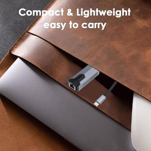 محول Ciciglow USB C إلى Ethernet، محول من النوع C إلى RJ45، نقل بيانات بسرعة 5 جيجابت في الثانية، محول شبكة جيجابت إيثرنت LAN لأجهزة الكمبيوتر المحمولة والأجهزة اللوحية in Kuwait