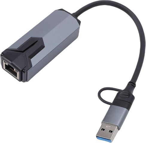 محول GOWENIC 2 في 1 USB C إلى Ethernet، محول شبكة 2.5 جيجابت في الثانية RJ45 مع غلاف من الألومنيوم لأجهزة OS X OS Thunderbolt 3 4 5 in Saudi Arabia