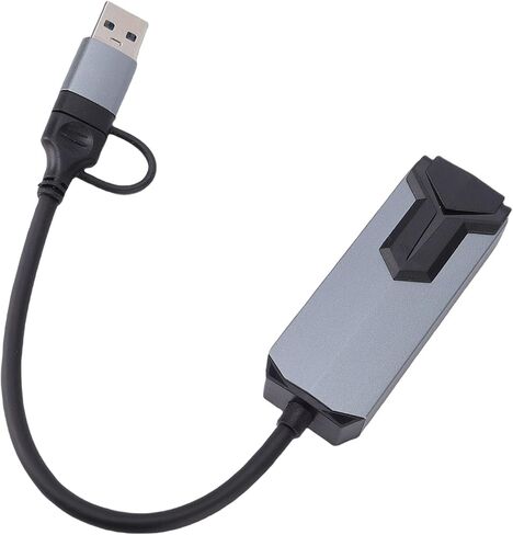 محول GOWENIC 2 في 1 USB C إلى Ethernet، محول شبكة 2.5 جيجابت في الثانية RJ45 مع غلاف من الألومنيوم لأجهزة OS X OS Thunderbolt 3 4 5 in Saudi Arabia