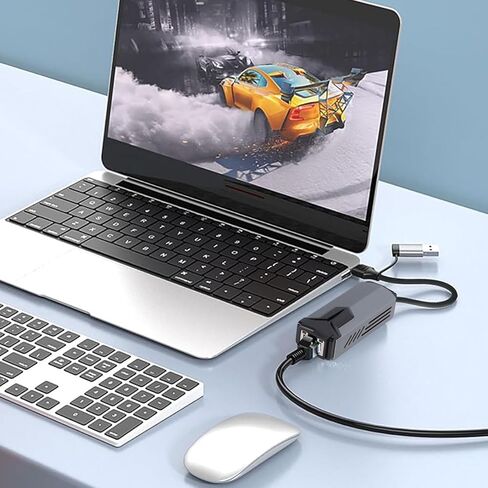 محول Vikye 5 جيجابت في الثانية USB C إلى RJ45 LAN، محول شبكة USB من سبائك الألومنيوم 5000 ميجا بت في الثانية USB A من النوع C RJ45 إلى محول إيثرنت جيجابت من النوع C in Kuwait