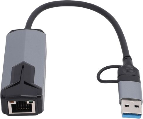 محول Vikye 5 جيجابت في الثانية USB C إلى RJ45 LAN، محول شبكة USB من سبائك الألومنيوم 5000 ميجا بت في الثانية USB A من النوع C RJ45 إلى محول إيثرنت جيجابت من النوع C in Kuwait