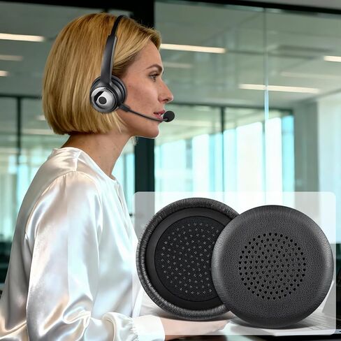 SOULWIT Replacement Earpads Cover for LEVN LE-HS010 (Superior/Basic), LE-HS011 Superior Bluetooth Headsets, Cushions Ear Pads Cover with Soft Protein Leather - Black in Saudi Arabia