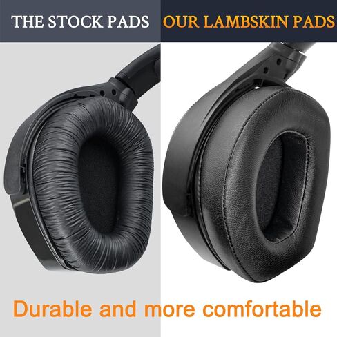 SOULWIT Lambskin Earpads Replacement for Sennheiser RS165/TR165/RS175/TR175/RS185/TR185/RS195/TR195(RS/TR 165 175 185 195 RF), Ear Pads Cushions for HDR165/175/185/195(HDR 195RF) - Black in Saudi Arabia