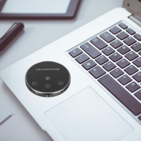 USB Omnidirectional Microphone Compact Portable Pickup Desktop Mic for Online Meetings Conference Podcasting Video Calls Plug and Play in Saudi Arabia