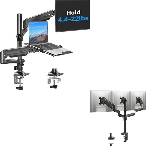MOUNTUP Triple Monitor Stand Mount+Laptop and Monitor Desk Mount in Saudi Arabia