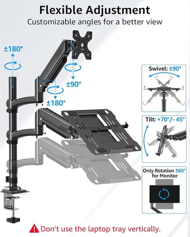 MOUNTUP Triple Monitor Stand Mount+Laptop and Monitor Desk Mount in Saudi Arabia