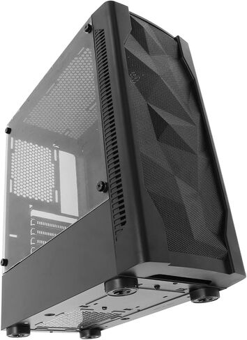 Homoyoyo Gaming Computer Case ATX Desktop Computer Chassis with Tempered Glass Side Panel, Full Water Cooling Support, Black Mid Tower for Home and Office Use in Saudi Arabia