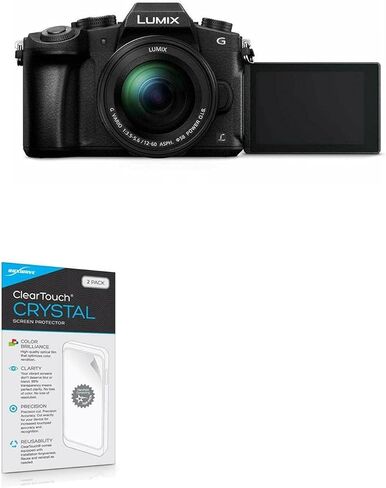 واقي شاشة BoxWave متوافق مع Panasonic Lumix DMC-G85 - ClearTouch Crystal (عبوتان)، غلاف فيلم عالي الدقة - يحمي من الخدوش in Saudi Arabia