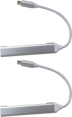 حزمة من 2 USB-C نوع C إلى USB 3.0 4 منافذ Hub Splitter متوافق مع iPad Pro، 5Gpbs، فضي in Saudi Arabia