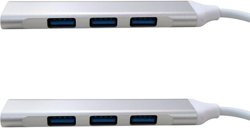 حزمة من 2 USB-C نوع C إلى USB 3.0 4 منافذ Hub Splitter متوافق مع iPad Pro، 5Gpbs، فضي in Saudi Arabia