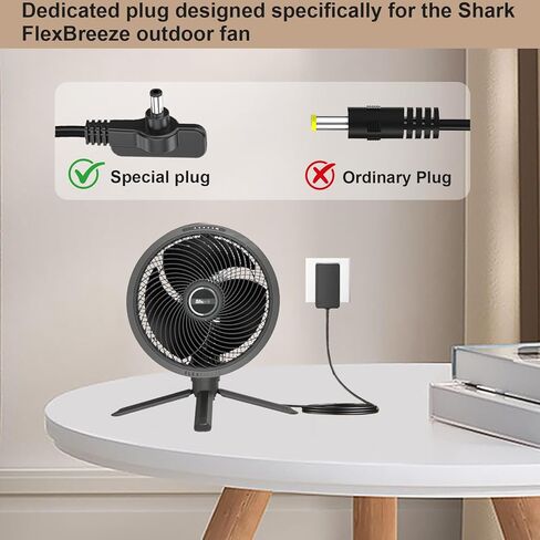 شاحن 12 فولت، مصمم خصيصًا لمشجعي Shark FlexBreeze الخارجيين، كابل محول طاقة مخصص للشحن لمراوح FA222، وFA222WH، وFA302، وFA302WH المحمولة اللاسلكية in Kuwait